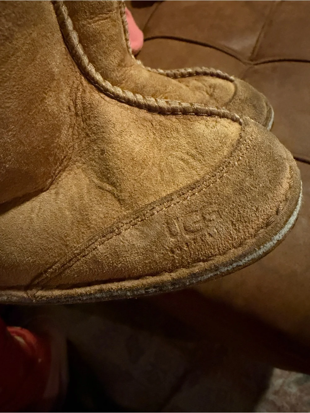 Ugg Toddler Shearling-Lined Suede Boots - Tan